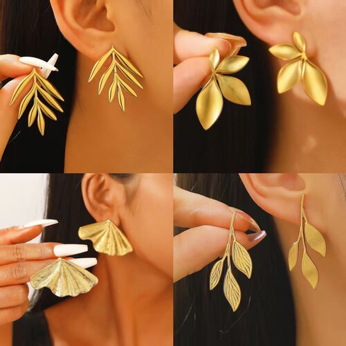 New Flower Leaf Earnail Fashion Leaf Ear Nail Earaccessory
