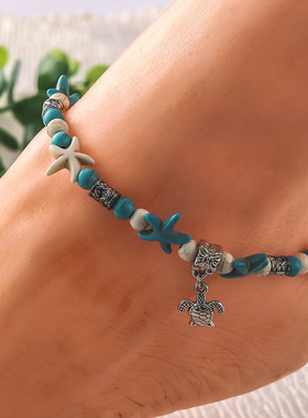 脚链Beach ankles women's Anklet Cross border girl foot chain