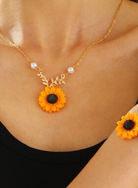 Korean version Little Fresh Daisy Wax rope Bracelet necklace