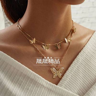 Women New necklace butterfly Clavicle Chain female choker