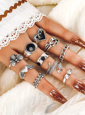 European American Knuckle rings Retro Ring set 欧美复古戒指