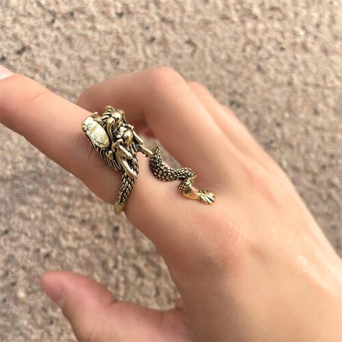 Punk Open index finger quit smoking hold hand male ring 戒指