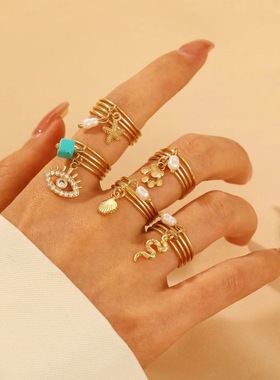 women index finger ring luxury eye zircon niche design sense