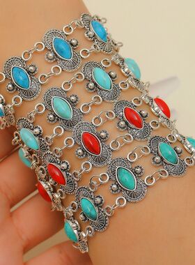 New Retro Turquoise Bracelet Bohemian Ethnic style bangle 饰