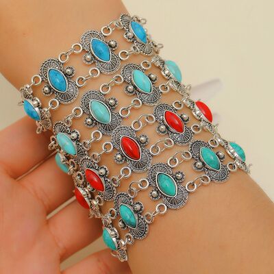 New Retro Turquoise Bracelet Bohemian Ethnic style bangle 饰