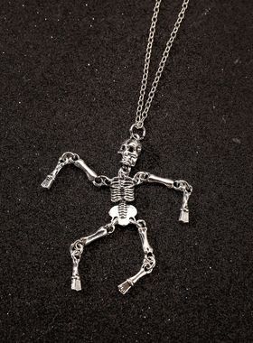 项链Punk Halloween bat skull necklace hip-hop pendant choker