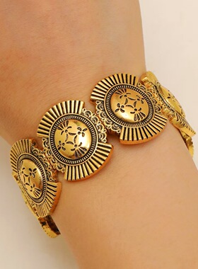 New retro carved elastic men's women's bracelets复古夸张手镯