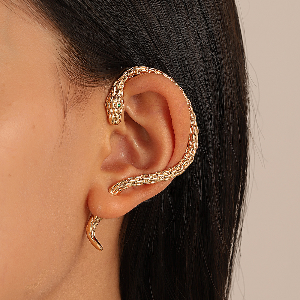 蛇形耳钉 ear hang snake shaped earrings punk earring朋克耳环-封面