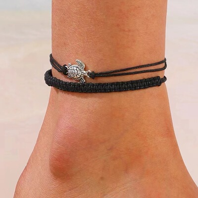 Bohemian anklet Beach Weaving Simple animal Foot Chain脚链