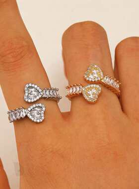 New Cross border Retro Zircon Love Opening Adjustable Ring