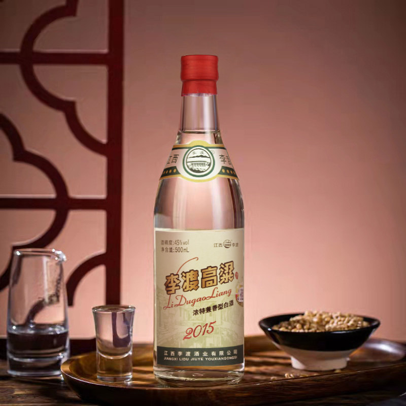 李渡高粱2015酒45度李渡酒江西酒兼香型白酒单瓶���装粮食酒500ml