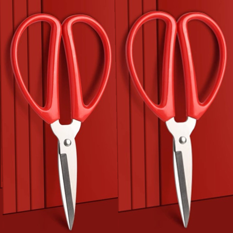 不锈钢剪刀红色剪婚庆剪彩中国红