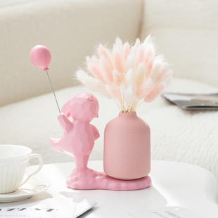 ins风桌面摆件高级感卧室客厅电视柜家居花瓶干花插花温馨装饰品