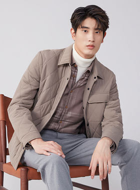 红豆冬季棉服翻领夹克
