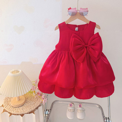 女童连衣裙2026夏装新款儿童蓬蓬裙礼服蛋糕裙小孩公主风洋气纱裙