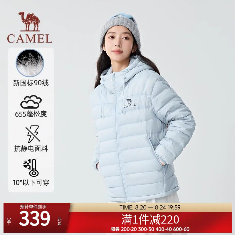 【骆驼轻羽羽绒服】2025新款户外轻薄时尚连帽保暖男女外套7002