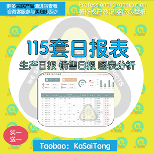 工作日报表Excel表销售团队部门个人月报周报员工车间生产计画表