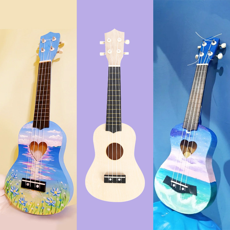 初学组装尤克里里diy小吉他手工制作自制材料包儿童手绘画涂鸦