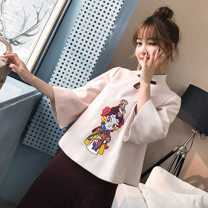 年轻改良旗袍短款上衣中式盘扣唐装套装复古民国中国风女装秋冬季|ruв категории Женская одежда, костюм/национальная одежда/театр костюм, костюм/китайский стиль одежды, пальто - от Buy2taobao.com для оказания профессиональной услуги покупки агента Taobao