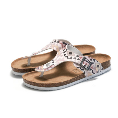 women slippers flipflops slides sandals新品几何软木拖鞋女