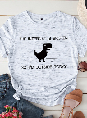 纯棉T恤S-5XL Cotton Women Summer t-shirts  dinosaur tshirts
