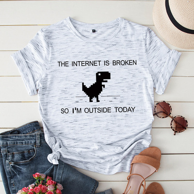 纯棉T恤S-5XL Cotton Women Summer t-shirts  dinosaur tshirts