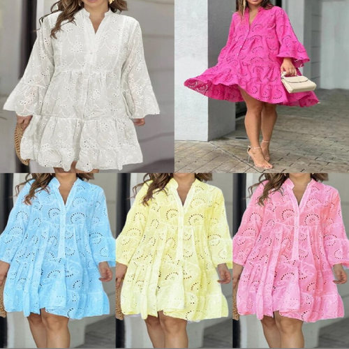 长袖连衣裙summer dress women casual loose elegant beach lady