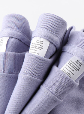 women basic t-shirt heavy t shirt men250g重磅淡紫纯色纯棉