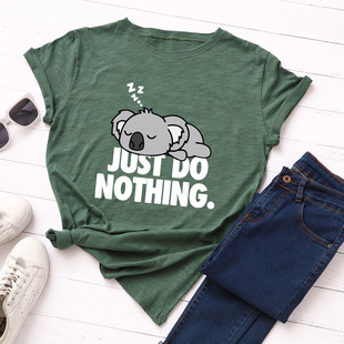 t恤女t women shirt 宽松圆领纯棉短袖 summer cotton tshirt