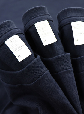Ladies Basic T-shirt Heavy t shirt Man250g藏蓝色重磅纯色