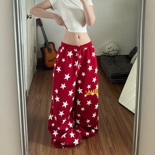 American Star Wide Leg Sweatpants Women Match All Long Pants
