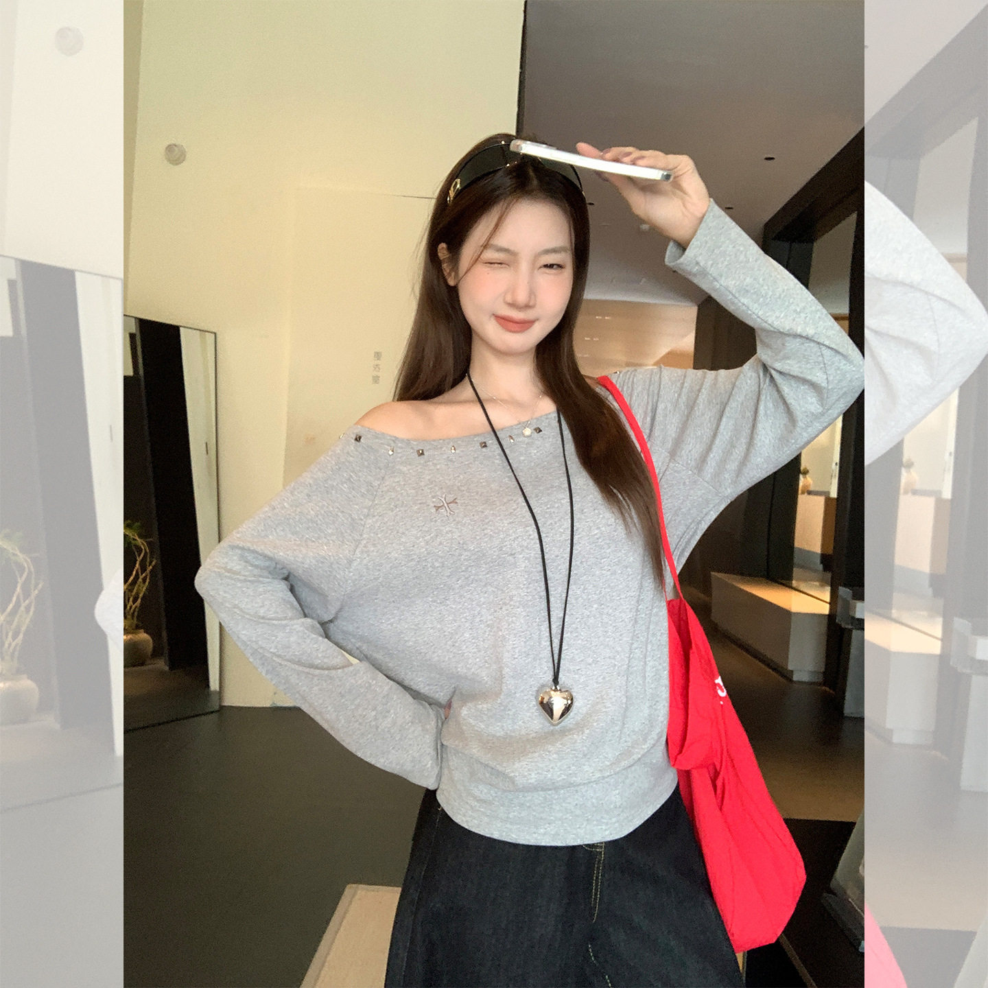 women sexy off shoulder t-shirt lady crop top美式复古烫钻