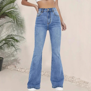 Jeans Womens Spicy Girl Wrapped Hip Bell Bottom Pants Casual