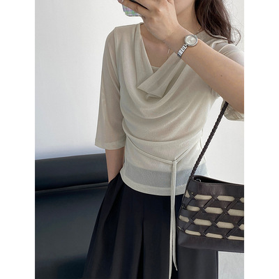 Women Soft half Sleeve TShirts Lady Elegant Tops Tees Female