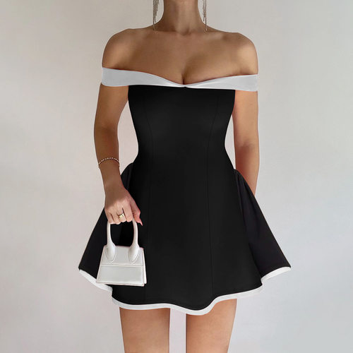 new dress women elegant ladies vestidos批发欧美2026新品撞色