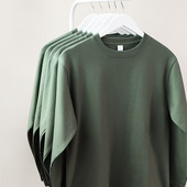 TShirt Long Sleeve Cotton Pullover Tops250g重磅精梳纯棉牛油