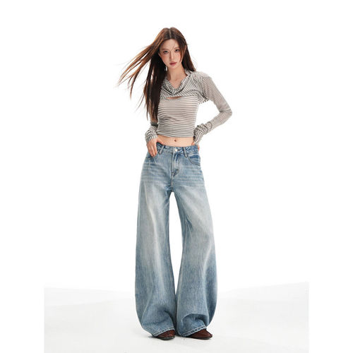 Y2k Jeans Stylish Denims Pants Streetwear Trousers高个子加长