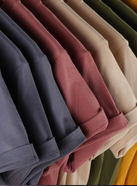 Men Plain Tshirt Women Basic T-shirt冷色系雾霾蓝紫色T恤男