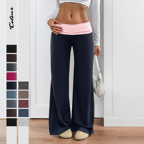 低腰运动女裤Girls Flare Leggings Bell Bottoms Yoga Y2K Pants