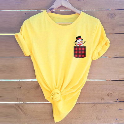 纯棉T恤女women cotton Tshirts Merry Christmas Couple T Shirt