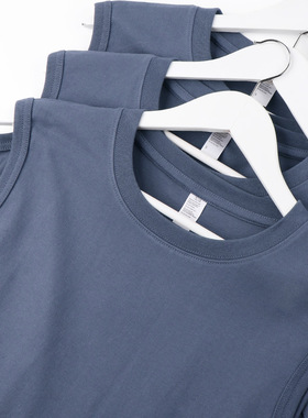 Men Plain Tank Top Women Basic Vest Couple230G重磅莫兰迪