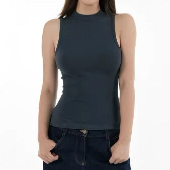 y2k tank air cami vest crop top半高领无袖坎肩背心美式运动