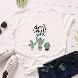 summer纯棉宽松圆领短袖 women cotton tshirt shirt t恤女t