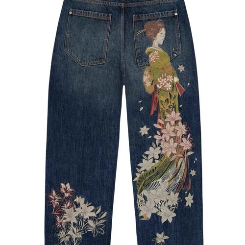 y2k jeans stylish denim pants streetwear trousers街头