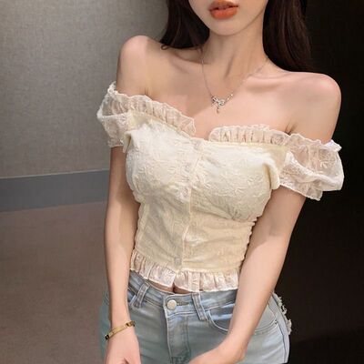 Mesh Knitted Top Women Y2K Tank Top Half Neck Vest Female