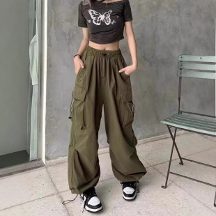 low baggy pants女裤 joggers rise solid pants cargo y2k women