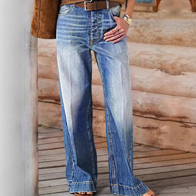 women's baggy jeans 2026 牛仔阔腿裤弹力大直筒Ladies wide leg