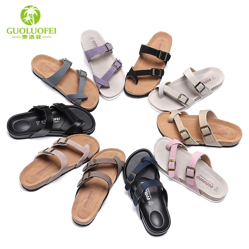 outdoor cork slippers for women man flats sandals slides