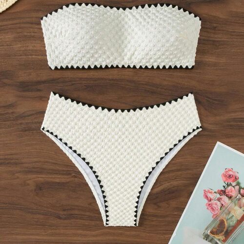bikini swimsuit泳装新款纯色比基尼欧美性感抹胸bikini女士分体