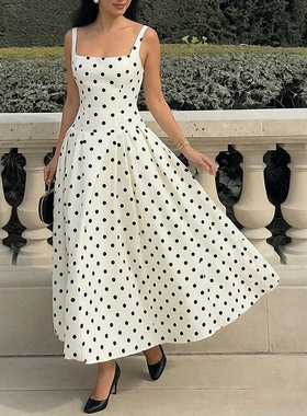 women's new dress ladies fashion dress2026新款时尚感波点复古